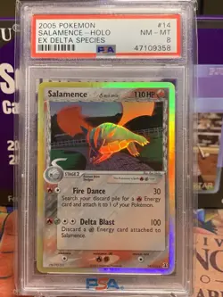 2005 POKEMON EX DELTA SPECIES #14 SALAMENCE-HOLO PSA 8 - Image 1
