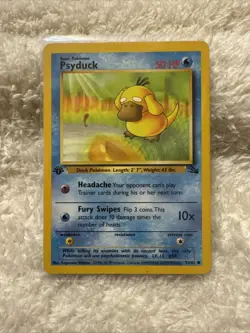 Psyduck 53/62 1st Edition LP Common Fossil Pokemon Card 1999 First - Image 1
