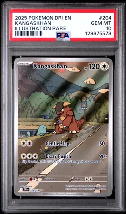 2025 Pokemon Dri En-Destined Rivals 204 Kangaskhan Illustration Rare PSA 10 - Image 1