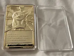 Pokemon 1999 23k Gold Plated Trading Card Burger King Promo Pikachu W/ Case - Image 1