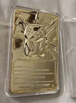 Pokemon 1999 23k Gold Plated Trading Card Burger King Promo Pikachu W/ Case - Image 2