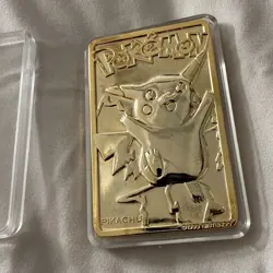 Pokemon 1999 23k Gold Plated Trading Card Burger King Promo Pikachu W/ Case - Image 3