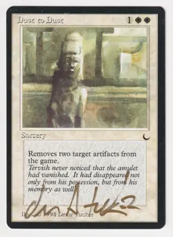 Gold Signed Dust to Dust LP The Dark Artist Drew Tucker 1994 MTG Magic Vintage! - Image 1