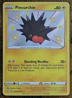 Pokemon TCG Pincurchin SV043/SV122 Shining Fates Shiny NM - Image 1