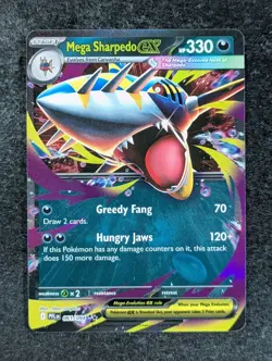 2025 Pokemon MEGA SHARPEDO EX 061/094 Phantasmal Flames Double Rare Holo ENG (C) - Image 1