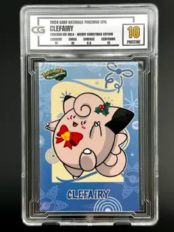 2024 Pokemon CG 10 Pristine CLEFAIRY Christmas Data TCG XMAS Holiday CGC PSA - Image 1