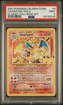 2021 POKEMON CELEBRATIONS CLASSIC COLL #4 CHARIZARD-HOLO PSA 9 - Image 1