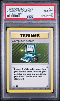 1999 POKEMON BASE SET 71 COMPUTER SEARCH 1ST EDITION PSA 8 NEAR MINT - MINT - Image 1