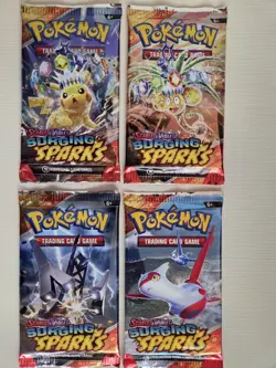 Lot Of 4 Pokemon TCG Scarlet And Violet Surging Sparks Booster Packs New Sealed - Image 1