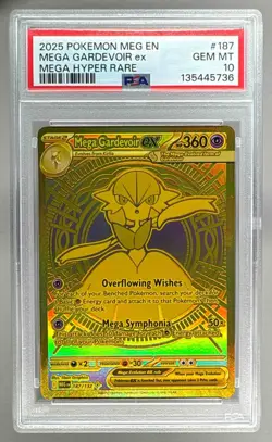 Mega Gardevoir ex 2025 Pokemon Mega Evolution MEG EN #187 Hyper Rare PSA 10 - Image 1