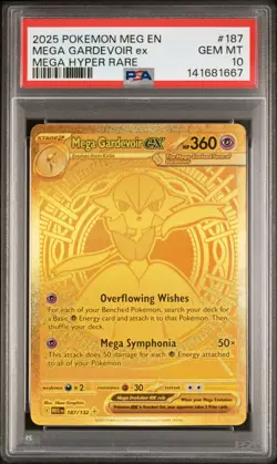2025 POKEMON MEG EN-MEGA EVOLUTION MEGA HYPER RARE #187 MEGA GARDEVOIR EX PSA 10 - Image 1
