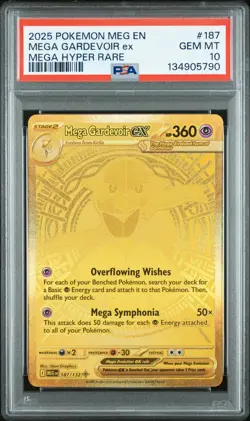 2025 POKEMON MEG EN-MEGA EVOLUTION MEGA HYPER RARE #187 MEGA GARDEVOIR EX PSA 10 - Image 1