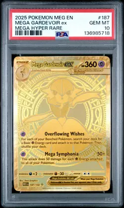 2025 POKEMON MEG EN-MEGA EVOLUTION MEGA HYPER RARE #187 MEGA GARDEVOIR EX PSA 10 - Image 1