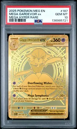 2025 POKEMON MEG EN-MEGA EVOLUTION MEGA HYPER RARE #187 MEGA GARDEVOIR EX PSA 10 - Image 1