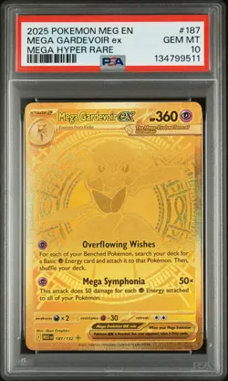 2025 POKEMON MEG EN-MEGA EVOLUTION MEGA HYPER RARE #187 MEGA GARDEVOIR EX PSA 10 - Image 1