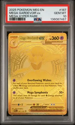 2025 POKEMON MEG EN-MEGA EVOLUTION MEGA HYPER RARE #187 MEGA GARDEVOIR EX PSA 10 - Image 1