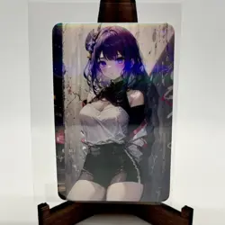 Raiden Shogun Genshin Impact Solo Waifu Pixel Holo Anime Girl Card - Image 1