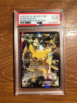 Pikachu EX 2016 Full Art Black Star Promo Card #XY124 PSA 6 - Image 2