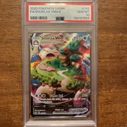 Pokemon 2020 Sword & Shield Snorlax VMAX Full Art Holo #142/202 PSA 10 - Image 1