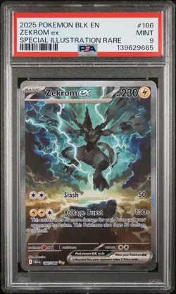 2025 POKEMON BLK EN-BLACK BOLT SPECIAL ILLUSTRATION RARE #166 ZEKROM EX PSA 9 - Image 1
