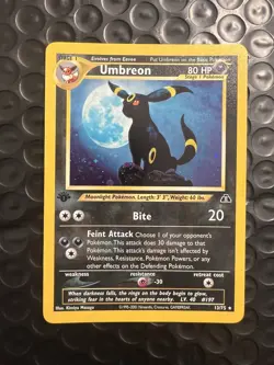2001 1ST EDITION Neo Discovery Umbreon 13/75 Holo Foil Pokemon WOTC Moonbreon - Image 1