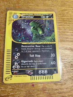 Tyranitar Aquapolis Holo Rare H28/H32 with great SWIRL 💎 Pokemon vintage - Image 1