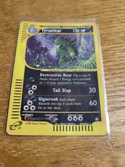 Tyranitar Aquapolis Holo Rare H28/H32 with great SWIRL 💎 Pokemon vintage - Image 3