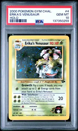 2000 POKEMON GYM CHALLENGE HOLO #4 ERIKA'S VENUSAUR PSA 10 - Image 1