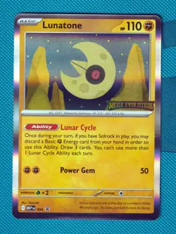 Lunatone MEP 004, Mega Evolution Stamped, Prerelease Pokemon Tcg Promo Mep004 LP - Image 1