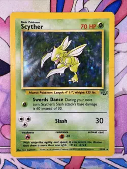 Scyther - 10/64 - Holo Rare - Jungle - Unlimited - Pokemon Card - HP - Image 1