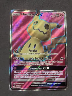 Pokemon TCG S&M Lost Thunder Mimikyu GX Ultra Rare Card 206/214 NM/M Condition - Image 1