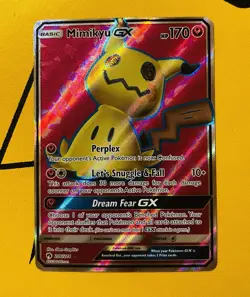 Pokemon TCG S&M Lost Thunder Mimikyu GX Ultra Rare Card 206/214 - Image 1