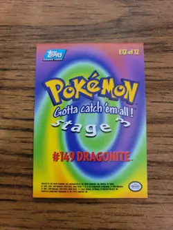 Topps Dragonite #149 Pokemon Non Holo E12 Of 12 Trading Card Blue Label - Image 2