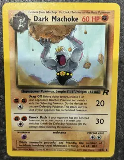 Dark Machoke 40/82 1st Edition Team Rocket Pokemon Card PSA 8 - Image 1