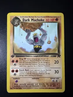 Pokemon Dark Machoke 1st Edition 40/82 Uncommon Team Rocket MP - Image 1