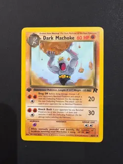Pokemon TCG Team Rocket Dark Machoke 1st Edition LP 40/82 - Image 1