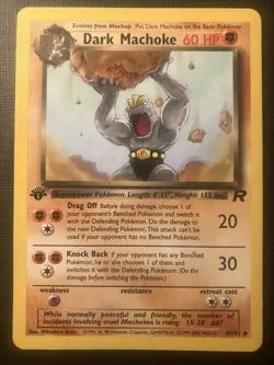 Dark Machoke 40/82 Pokemon Team Rocket Regular 1st Edition HP/Damaged - Image 1