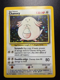 Pokemon TCG Chansey 3/102 Holo Rare Base Set WOTC - Image 1