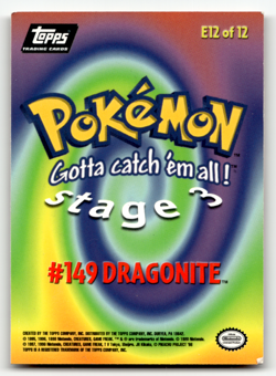 Pokemon Topps - Dragonite E12 of 12 - Black Label - The First Movie - Image 2