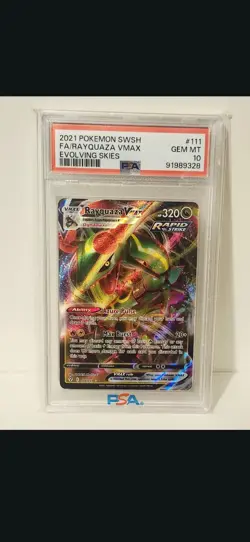2021 Pokemon #111/203 SWSH FA/Rayquaza Vmax Evolving Skies PSA 10 - Image 2