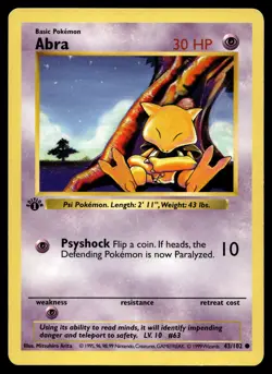 ABRA 43/102 1ST ED COMMON BASE SET POKEMON - Image 1