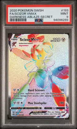 Pokemon TCG: Scizor VMAX - Graded PSA 9 MINT 2020 Darkness Ablaze #193 F/A R/R - Image 1