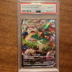 Pokemon 2020 Sword & Shield Snorlax VMAX Full Art Holo #142/202 PSA 10 - Image 1