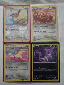 Pokemon TCG Radiant Collection (LT). Eevee, Ursaring, Audino, And Purrloin. - Image 1