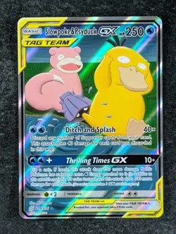 2019 Pokemon SLOWPOKE & PSYDUCK GX 218/236 Unified Minds Holo Ultra Rare English - Image 1