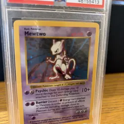 1999 Pokemon Base Set Shadowless Mewtwo Holo 10/102 PSA 9 Mint - Image 3