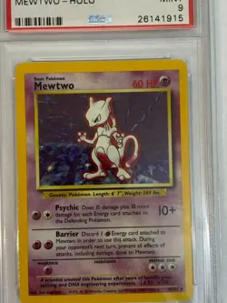 PSA 9 MINT Mewtwo 10/102 Rare Holo Base Set Pokemon TCG 1999 WOTC - Image 2
