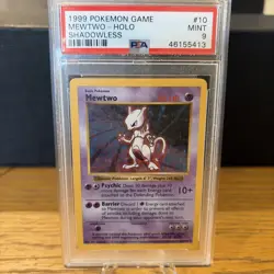 1999 Pokemon Base Set Shadowless Mewtwo Holo 10/102 PSA 9 Mint - Image 2