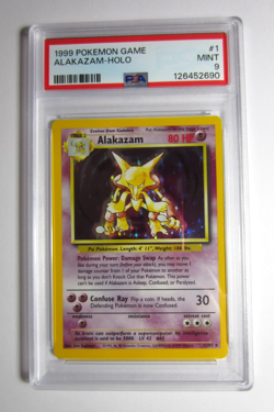 Pokemon 1999 Unlimited Base Set Alakazam Holo 1/102 **PSA 9** MINT #D - Image 1