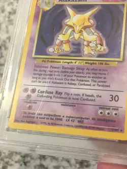 1999 Pokemon Base Set Unlimited Alakazam Holo 1 PSA 9 Mint - Image 5